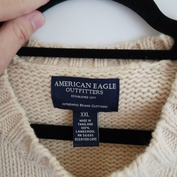 American Eagle Mens 100% Lambswool Sweater Size XXL - Picture 3 of 3